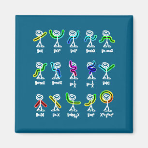 Algebra Tanz lustige Grafik Figuren Mathe Magnet