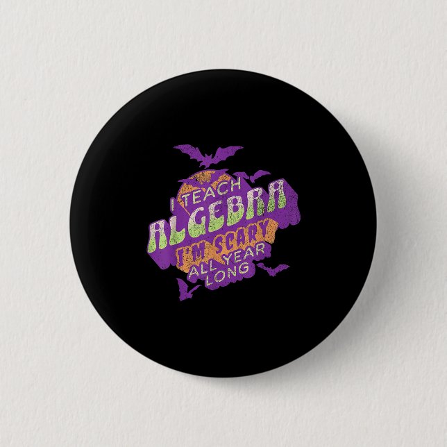 Algebra Teacher Halloween Soky Ghost Mathemat Button (Vorderseite)