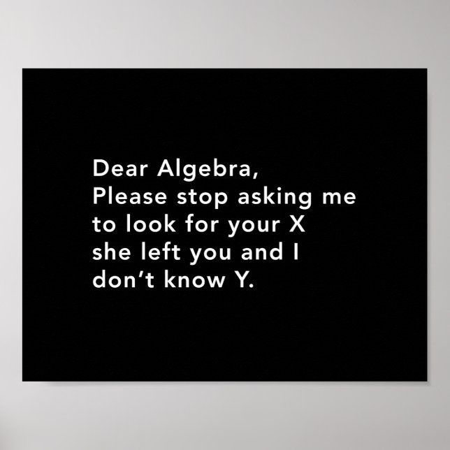 Algebra und sein X Poster (Vorne)