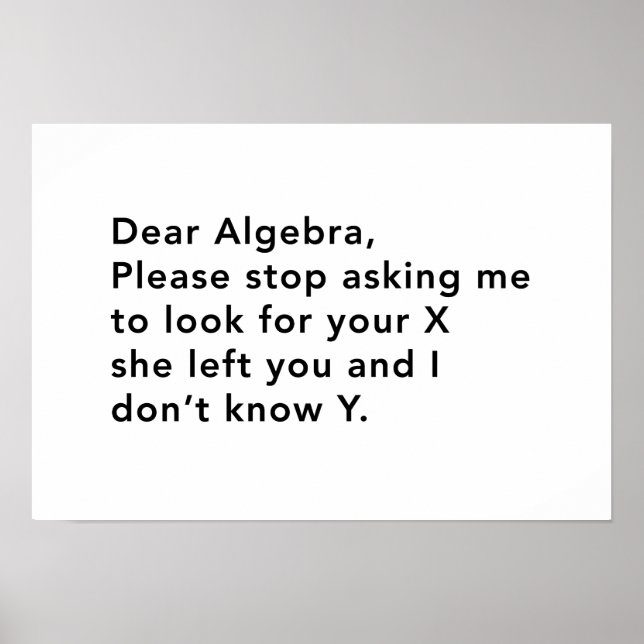 Algebra und sein X Poster (Vorne)