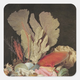 Algen, Lithophyten und Muscheln Quadratischer Aufkleber