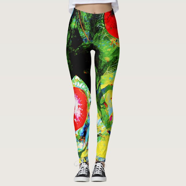 Algen mit rotem Diatom in Gelb Leggings (Vorderseite)
