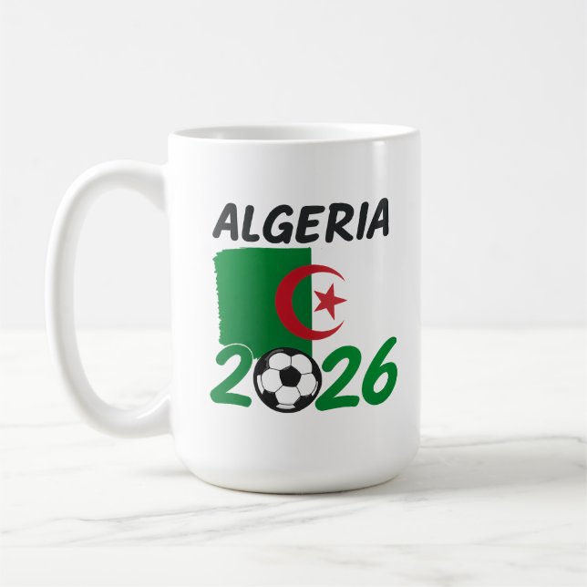 Algeria 2026 Soccer Fan Design with Crescent Star  Kaffeetasse (Links)