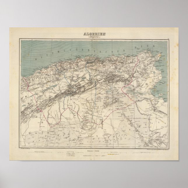 Algeria Atlas Map Poster (Vorne)