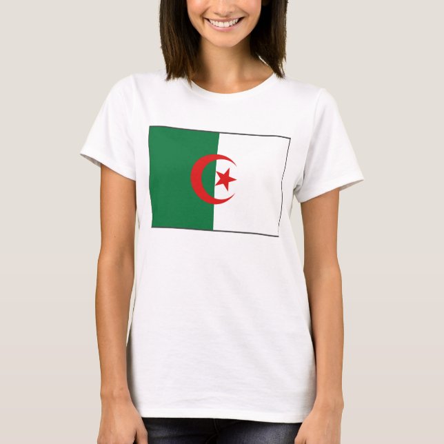 Algeria Flag x Karte T - Shirt (Vorderseite)