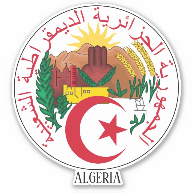 Algeria National Emblem Patriotic Aufkleber (Vorderseite)