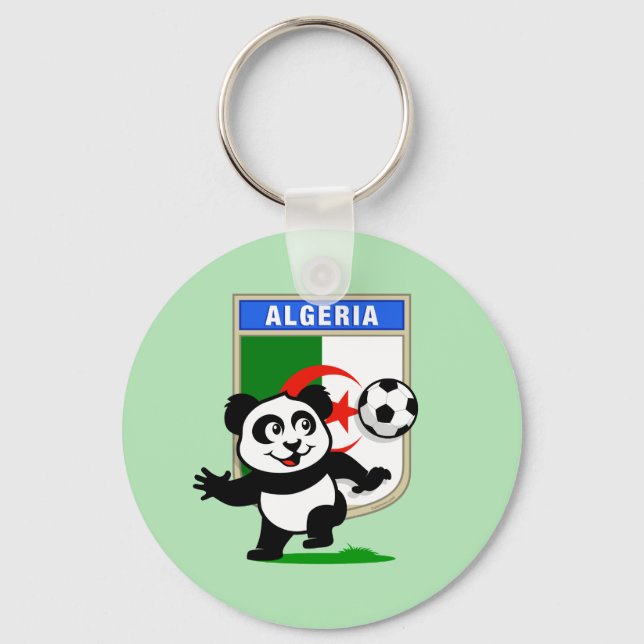 Algeria Soccer Panda Schlüsselanhänger (Vorderseite)