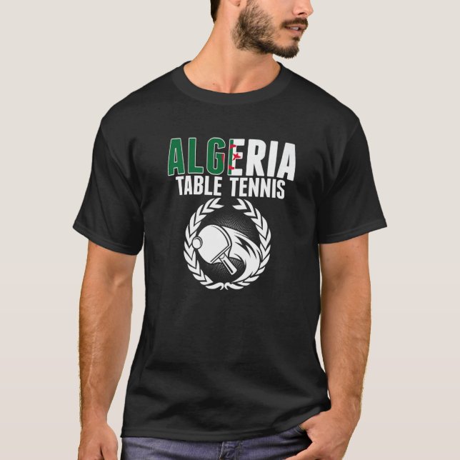 Algeria Table Tennis   Algerian Ping Pong Supporte T-Shirt (Vorderseite)