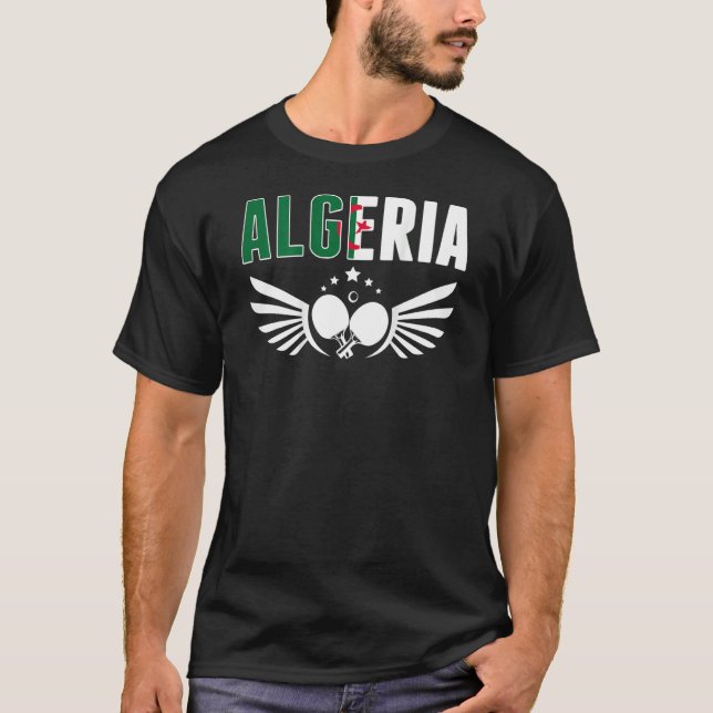 Algeria Table Tennis  Support Algerian Ping Pong T T-Shirt (Vorderseite)