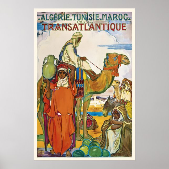 Algeria Tunisia Morocco Vintage Travel Poster (Vorne)