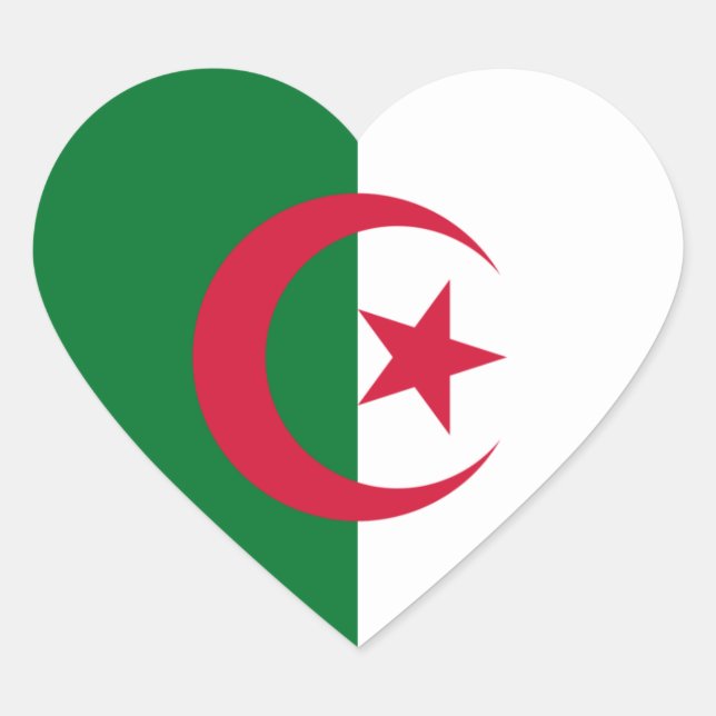 Algerie Herz-Aufkleber (Vorderseite)