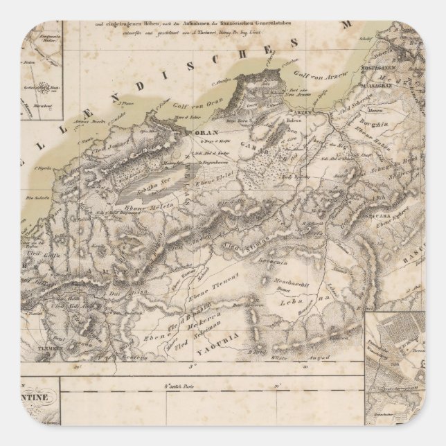 Algerien 2 quadratischer aufkleber (Vorderseite)