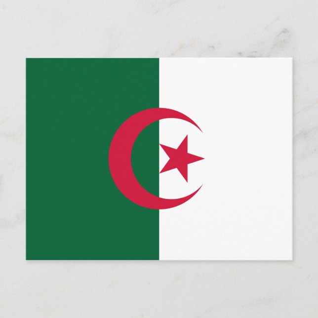 Algerien (Algerien) Flagge Postkarte (Vorderseite)