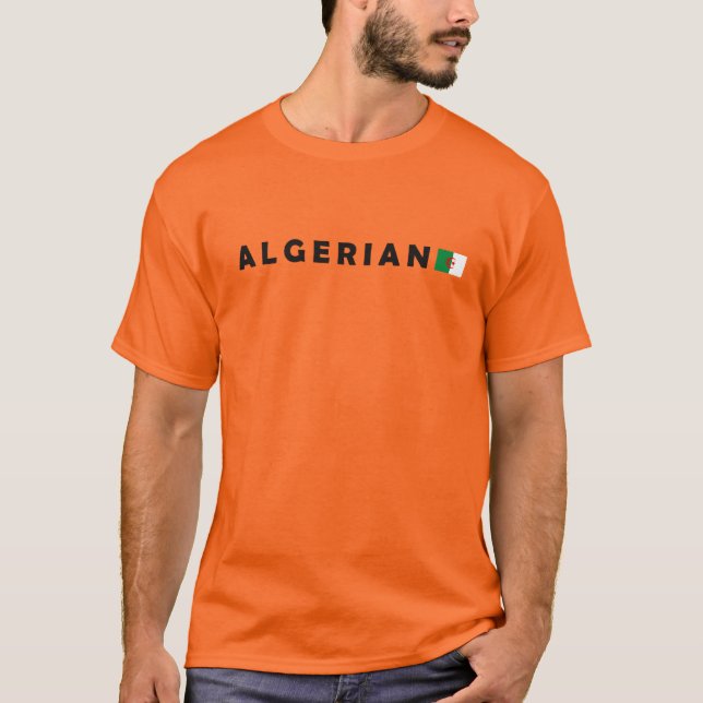 Algerien, Algerien: Flaggentext T-Shirt (Vorderseite)