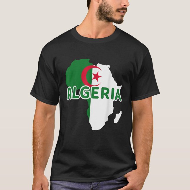 Algerien - Algerischer Stolz Flag Karte Afrika Pri T-Shirt (Vorderseite)