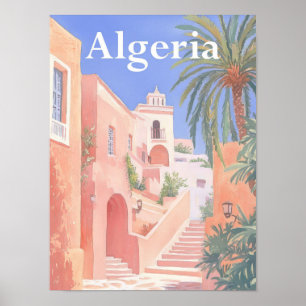 Algerien Aquarellmalerei Poster