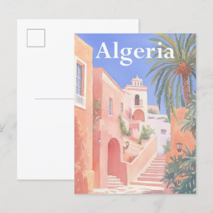 Algerien Aquarellmalerei Postkarte