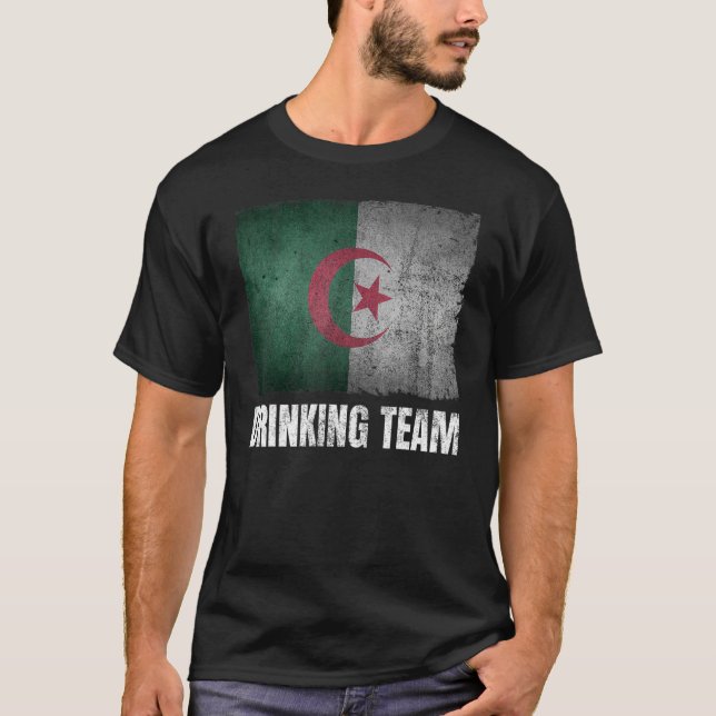 Algerien Drinking Team Grafik für Männer Funny Alg T-Shirt (Vorderseite)