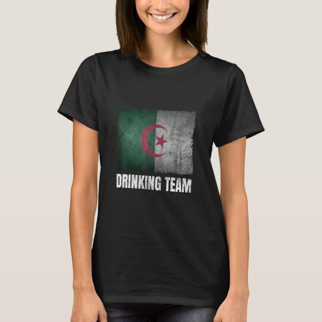 Algerien Drinking Team Grafik für Männer Funny Alg T-Shirt (Vorderseite)