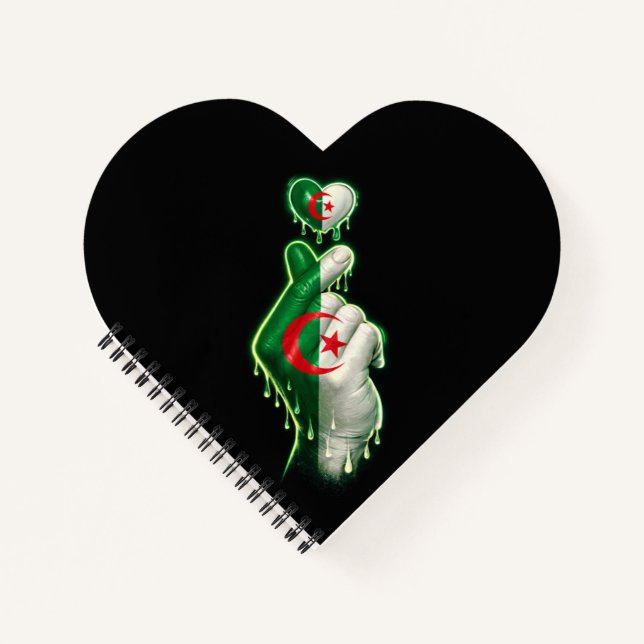 Algerien Finger Herz  Notizbuch (Vorderseite)