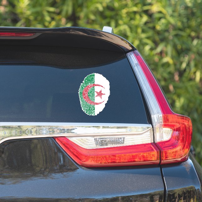 Algerien Fingerabdruck-Flag Aufkleber (Auto Seite)