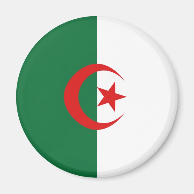 Algerien Fisheye Flag Magnet (Vorne)