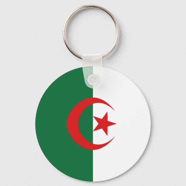 Algerien Fisheye Flag Schlüsselanhänger (Vorderseite)