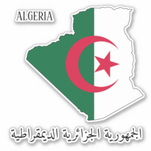 Algerien Flag Map Patriotic Aufkleber
