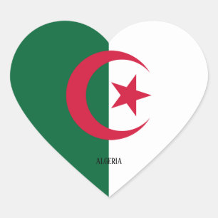 Algerien Flag Splendid Patriotic Herz-Aufkleber
