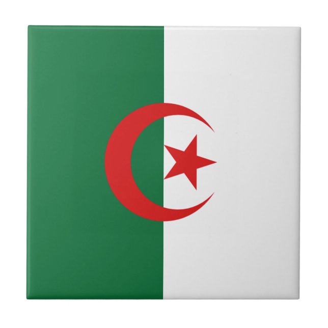 Algerien-Flagge Keramikfliese (Vorderseite)