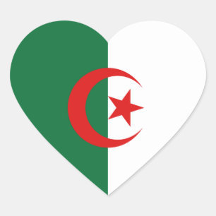 Algerien-Flaggen-Herz-Aufkleber Herz-Aufkleber