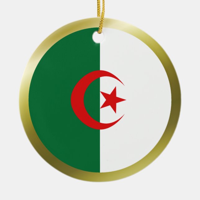 Algerien-Flaggen-Verzierung Keramik Ornament (Vorne)