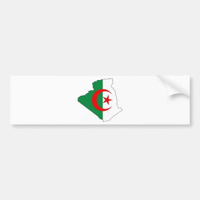 Algerien-Flaggenkarte DZ Autoaufkleber (Vorne)