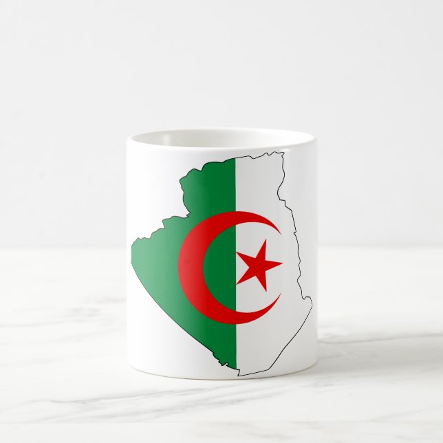 Algerien-Flaggenkarte DZ Kaffeetasse (Mittel)