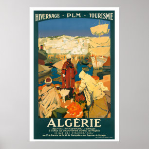 Algerien Hivernage Vintage-Reiseposter - gerahmt Poster
