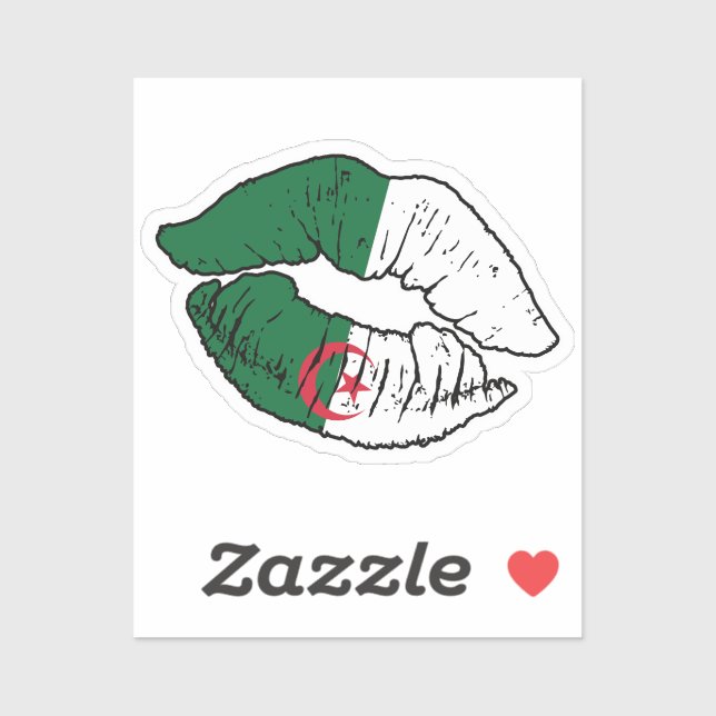 Algerien Liebe Lipstick Aufkleber (Blatt)