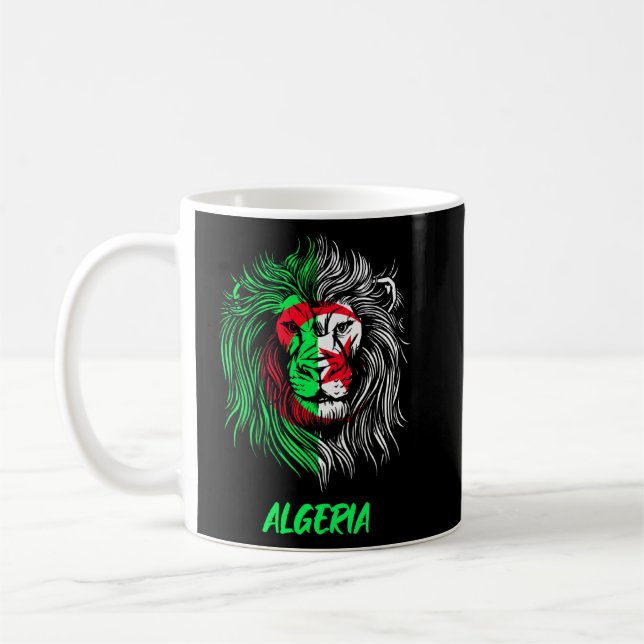 Algerien Löwe Algerische Flagge Algerischer T - Sh Kaffeetasse (Links)