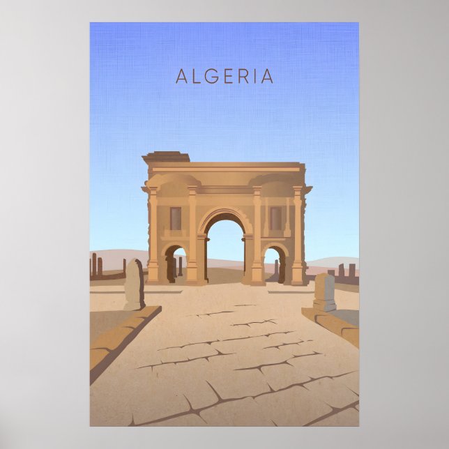 Algerien Minimal Reiseplakat Poster (Vorne)