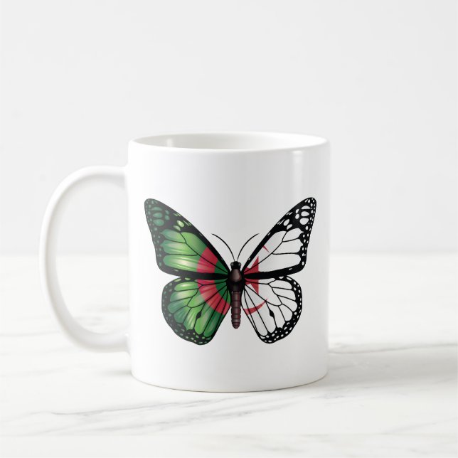 Algerien Monarque Schmetterling Flagge Kaffeetasse (Links)