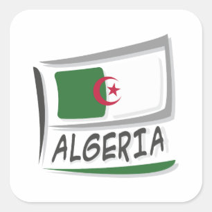 Algerien - Pride X - Flagge Quadratischer Aufkleber