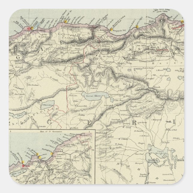 Algerien Quadratischer Aufkleber (Vorderseite)