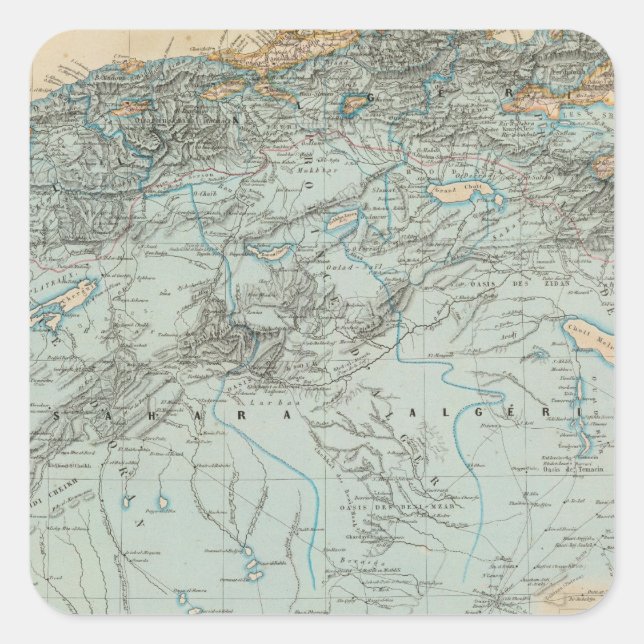 Algerien Quadratischer Aufkleber (Vorderseite)
