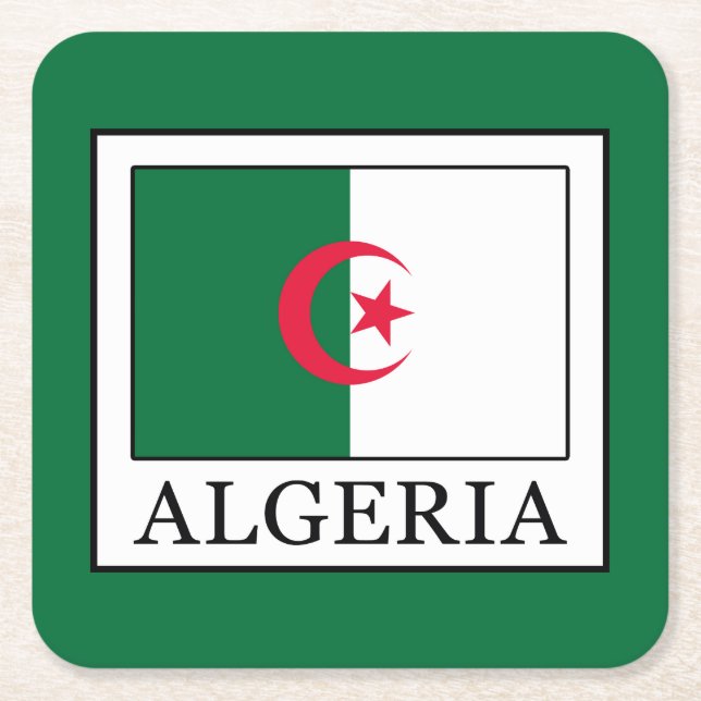 Algerien Rechteckiger Pappuntersetzer (Vorderseite)