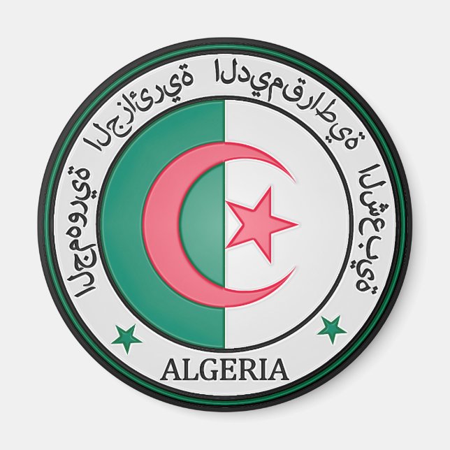 Algerien-RundEmblem Magnet (Vorne)