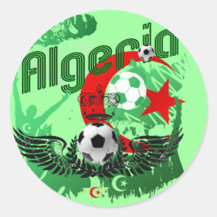 Algerien-Schmutzkunst Fußballfane Algerie Runder Aufkleber