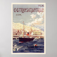 Algerien Tunesien Vintage-Reiseplakat - Gerahmt