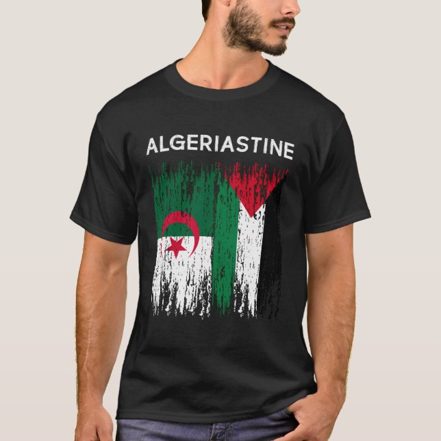 Algerien und Palästina-Fahne Algerien und Palästin T-Shirt (Vorderseite)