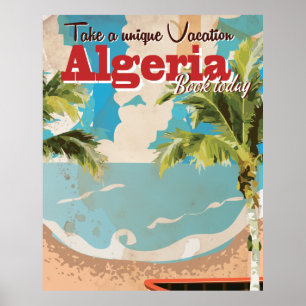 Algerien Urlaub Vintage Reiseplakat. Poster
