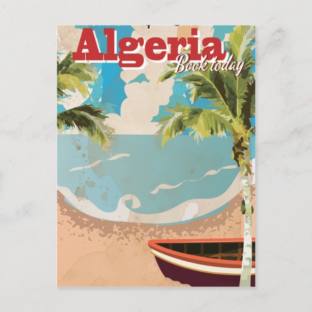 Algerien Urlaub Vintage Travel Poster. Postkarte (Vorderseite)
