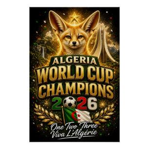 Algerien WM 2026 Champions Fußballposter Poster